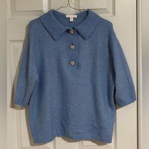 H&M Blue Sweater with Decorative Buttons